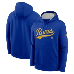 Los angeles rams nike rewind club logo pullover hoodie Royal