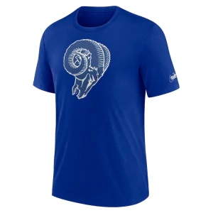 Los angeles rams nike rewind logo tri blend t shirt Royal M