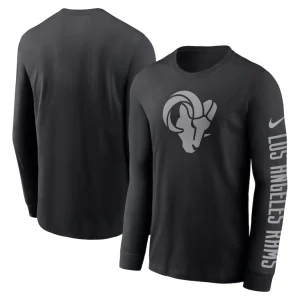 Los angeles rams nike rflctv name and logo t shirt Black