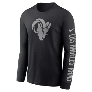 Los angeles rams nike rflctv name and logo t shirt Black L
