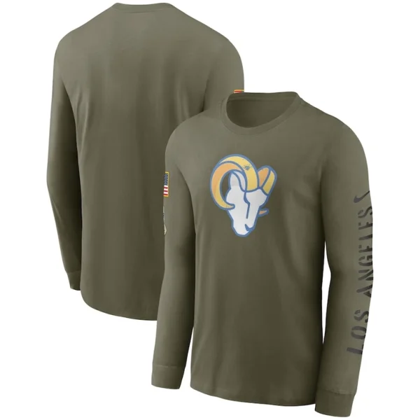 Los angeles rams nike salute to service long sleeve t shirt Olive