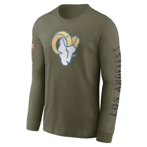 Los angeles rams nike salute to service long sleeve t shirt Olive M