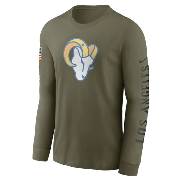 Los angeles rams nike salute to service long sleeve t shirt Olive M