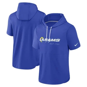 Los angeles rams nike short sleeve pullover hoodie Royal