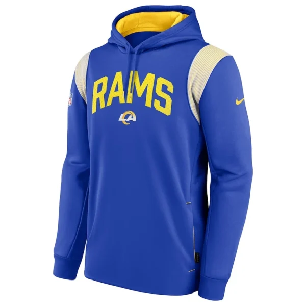 Los angeles rams nike sideline athletic stack performance pullover hoodie Royal M