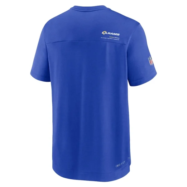Los angeles rams nike sideline coach chevron lock up logo v neck performance t shirt Royal M