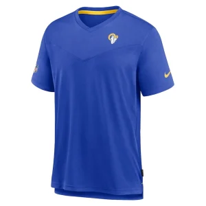 Los angeles rams nike sideline coach chevron lock up logo v neck performance t shirt Royal S