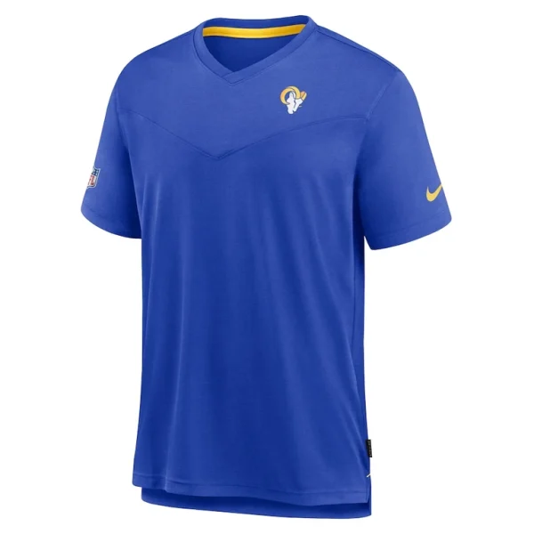 Los angeles rams nike sideline coach chevron lock up logo v neck performance t shirt Royal S