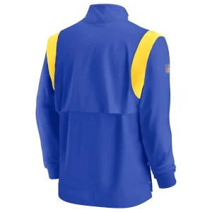 Los angeles rams nike sideline coach chevron lockup quarter zip long sleeve top Royal L