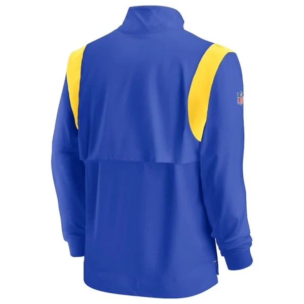 Los angeles rams nike sideline coach chevron lockup quarter zip long sleeve top Royal L
