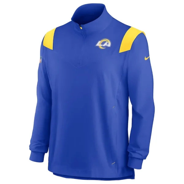 Los angeles rams nike sideline coach chevron lockup quarter zip long sleeve top Royal M