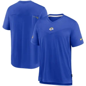 Los angeles rams nike sideline coaches performance v neck t shirt Royal