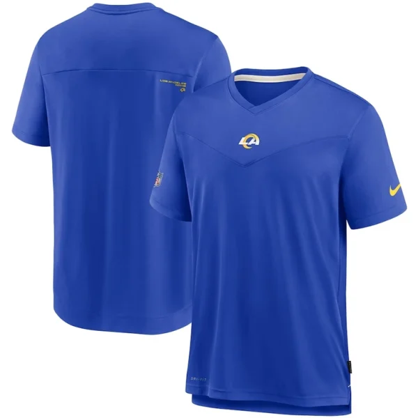 Los angeles rams nike sideline coaches performance v neck t shirt Royal