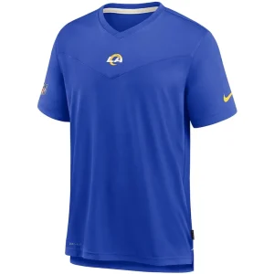 Los angeles rams nike sideline coaches performance v neck t shirt Royal M
