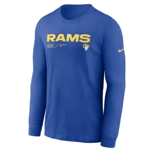 Los angeles rams nike sideline infograph lock up performance long sleeve t shirt Royal S
