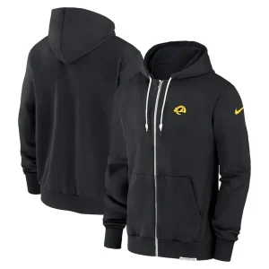 Los angeles rams nike sideline performance full zip hoodie sweatshirt Black