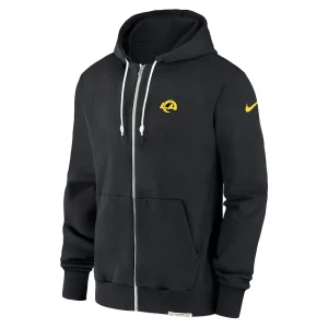 Los angeles rams nike sideline performance full zip hoodie sweatshirt Black M