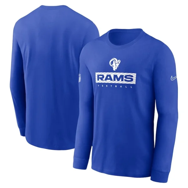 Los angeles rams nike sideline performance long sleeve t shirt Royal