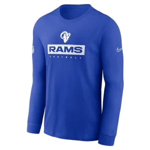 Los angeles rams nike sideline performance long sleeve t shirt Royal M