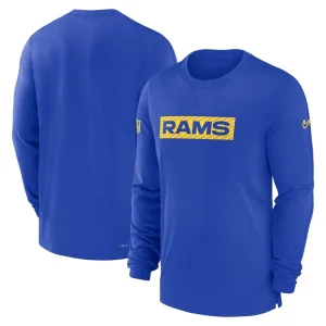 Los angeles rams nike sideline player performance long sleeve t shirt Royal
