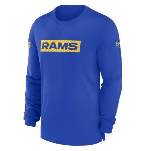 Los angeles rams nike sideline player performance long sleeve t shirt Royal M
