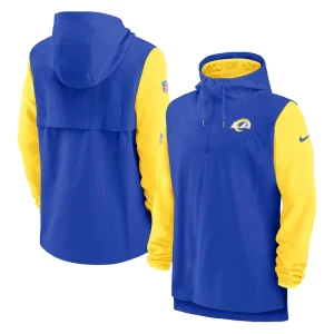 Los angeles rams nike sideline player quarter zip hoodie jacket Royalgold