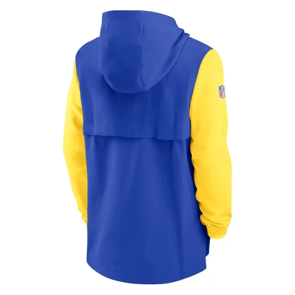 Los angeles rams nike sideline player quarter zip hoodie jacket Royalgold L