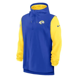 Los angeles rams nike sideline player quarter zip hoodie jacket Royalgold M