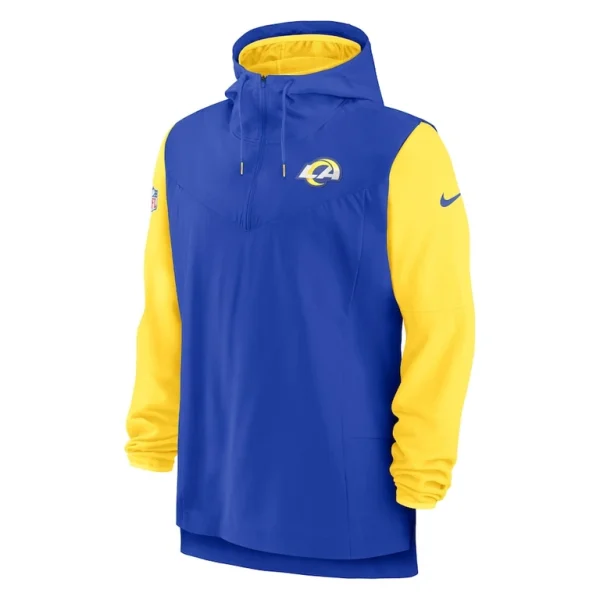 Los angeles rams nike sideline player quarter zip hoodie jacket Royalgold M