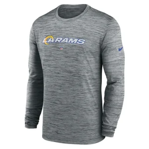 Los angeles rams nike sideline team velocity performance long sleeve t shirt Heather gray M