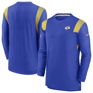 Los angeles rams nike sideline tonal logo performance player long sleeve t shirt Royal