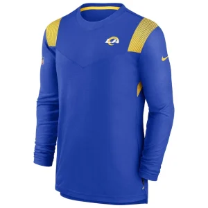 Los angeles rams nike sideline tonal logo performance player long sleeve t shirt Royal M