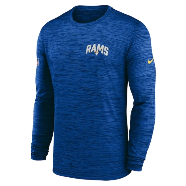 Los angeles rams nike sideline velocity athletic stack performance long sleeve t shirt Royal M