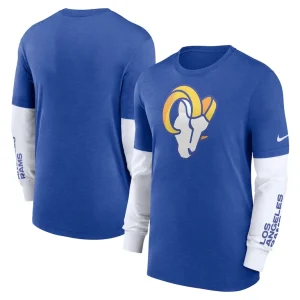 Los angeles rams nike slub fashion long sleeve t shirt Heather royal