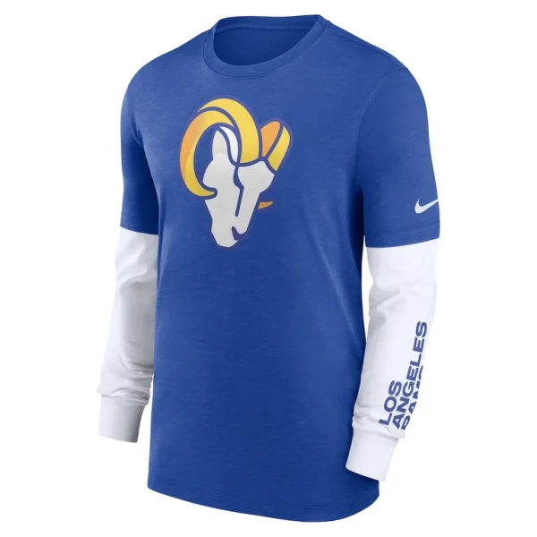 Los angeles rams nike slub fashion long sleeve t shirt Heather royal M