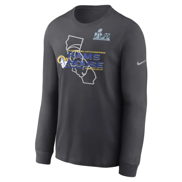 Los angeles rams nike super bowl lvi champions hometown long sleeve t shirt anthracite Multi M