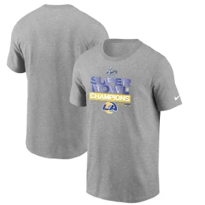 Los angeles rams nike super bowl lvi champions locker room trophy collection t shirt Heathered gray