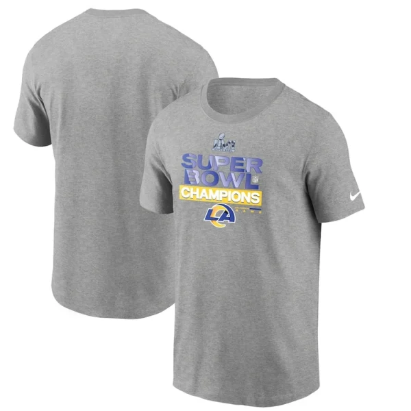 Los angeles rams nike super bowl lvi champions locker room trophy collection t shirt Heathered gray