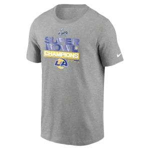 Los angeles rams nike super bowl lvi champions locker room trophy collection t shirt Heathered gray M