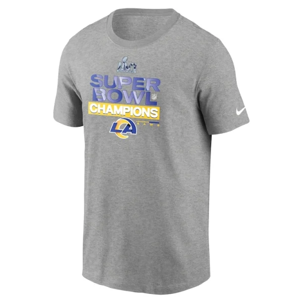 Los angeles rams nike super bowl lvi champions locker room trophy collection t shirt Heathered gray M