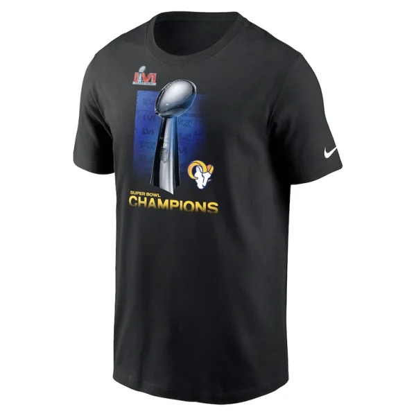 Los angeles rams nike super bowl lvi champions lombardi trophy t shirt Black M