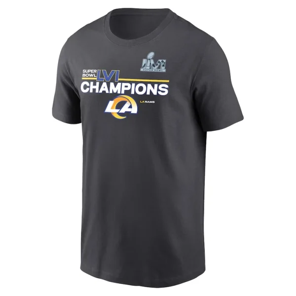 Los angeles rams nike super bowl lvi champions roster t shirt anthracite Multi M