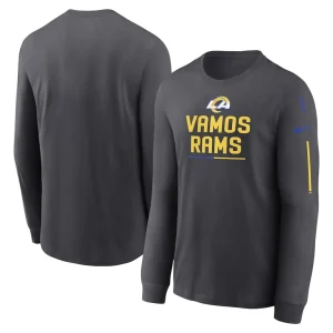 Los angeles rams nike team slogan long sleeve t shirt anthracite Multi