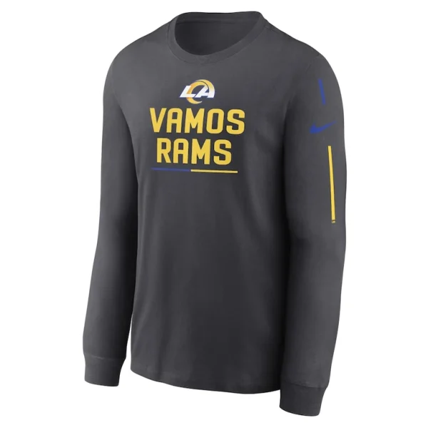 Los angeles rams nike team slogan long sleeve t shirt anthracite Multi M