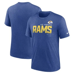 Los angeles rams nike team tri blend t shirt Heather royal