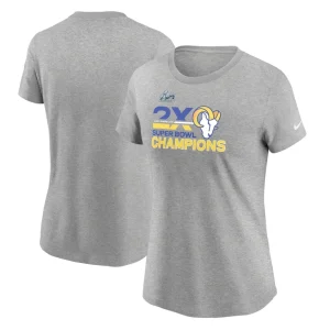 Los angeles rams nike womens 2 time super bowl champions t shirt Heathered gray