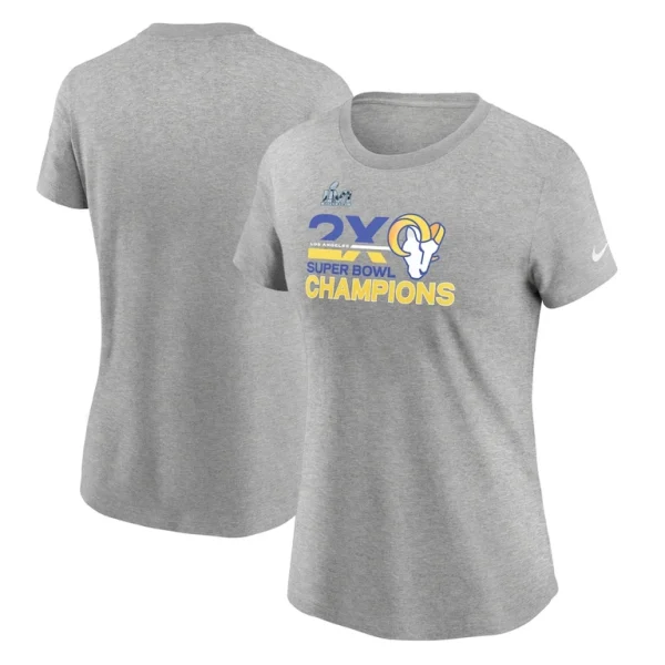 Los angeles rams nike womens 2 time super bowl champions t shirt Heathered gray