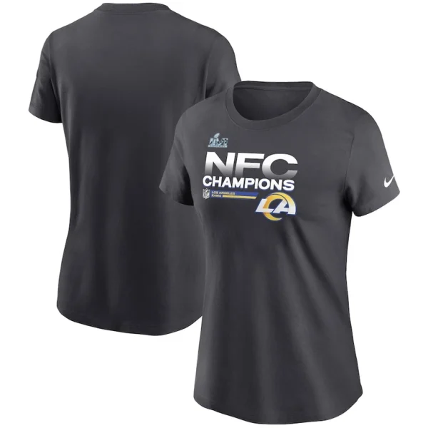 Los angeles rams nike womens 2021 nfc champions locker room trophy collection t shirt anthracite Multi