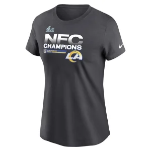 Los angeles rams nike womens 2021 nfc champions locker room trophy collection t shirt anthracite Multi M
