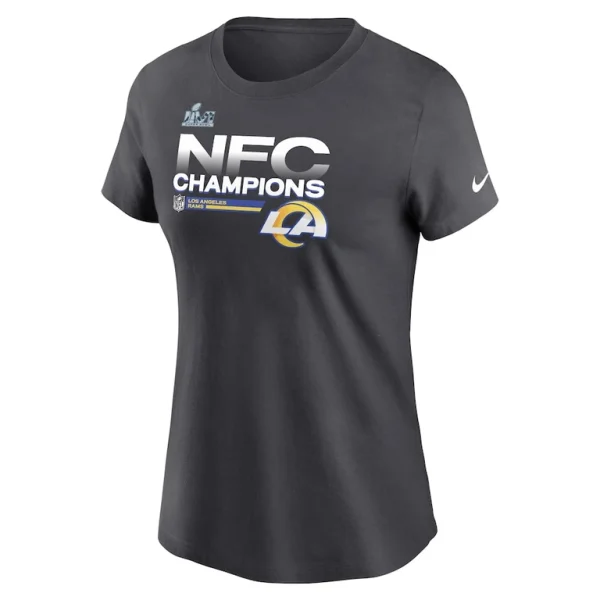 Los angeles rams nike womens 2021 nfc champions locker room trophy collection t shirt anthracite Multi M